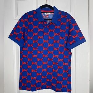 WAAC Men’s Red/Blue Logo Golf Polo Size 1